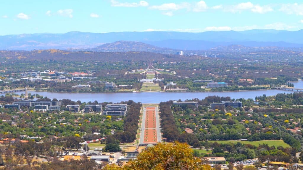 view from Mount Ainslie lookout Canberra